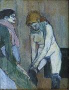  Henri  Toulouse-Lautrec Woman Pulling Up Her Stocking oil on canvas